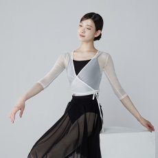 画像2: 【BYPLIE】 メッシュラップカーディガン (2)