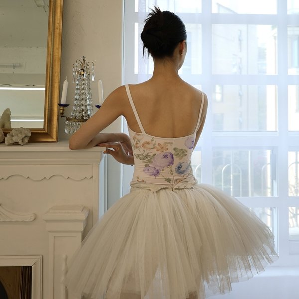 LEVDANCE】 Charlotte lace-up leotard FLORAL - バレエ専門店CHERIE