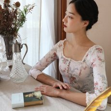 画像3: 【LEVDANCE】  Elizabeth Squareneck leotard FLORAL  (3)
