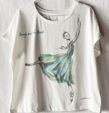 画像1: 【entrechat】  デザイナー 根井様 直筆〈美女と野獣〉ドルマンTシャツ ゴールドラメ (1)