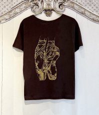 画像1:  　B品【entrechat】  point shoes オーガニックコットンTシャツ (1)