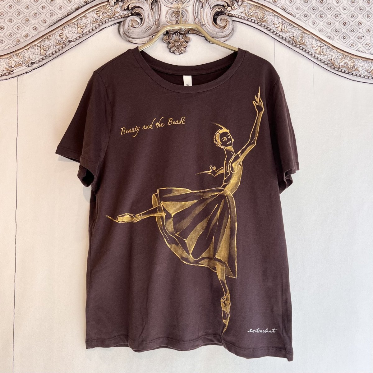 画像2: 【entrechat】  デザイナー直筆〈美女と野獣〉オーガニックコットンTシャツ (2)