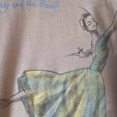 画像2: 【entrechat】  デザイナー 根井様 直筆〈美女と野獣〉オーガニックコットンTシャツ ゴールドラメ (2)