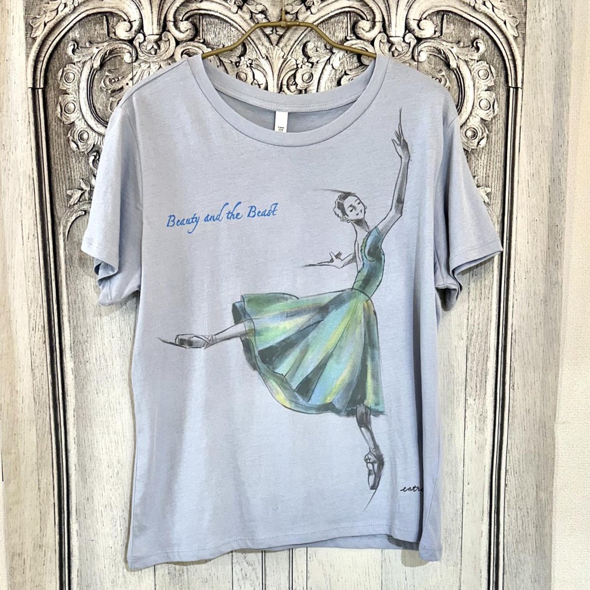 画像1: 【entrechat】  デザイナー直筆〈美女と野獣〉オーガニックコットンTシャツ (1)