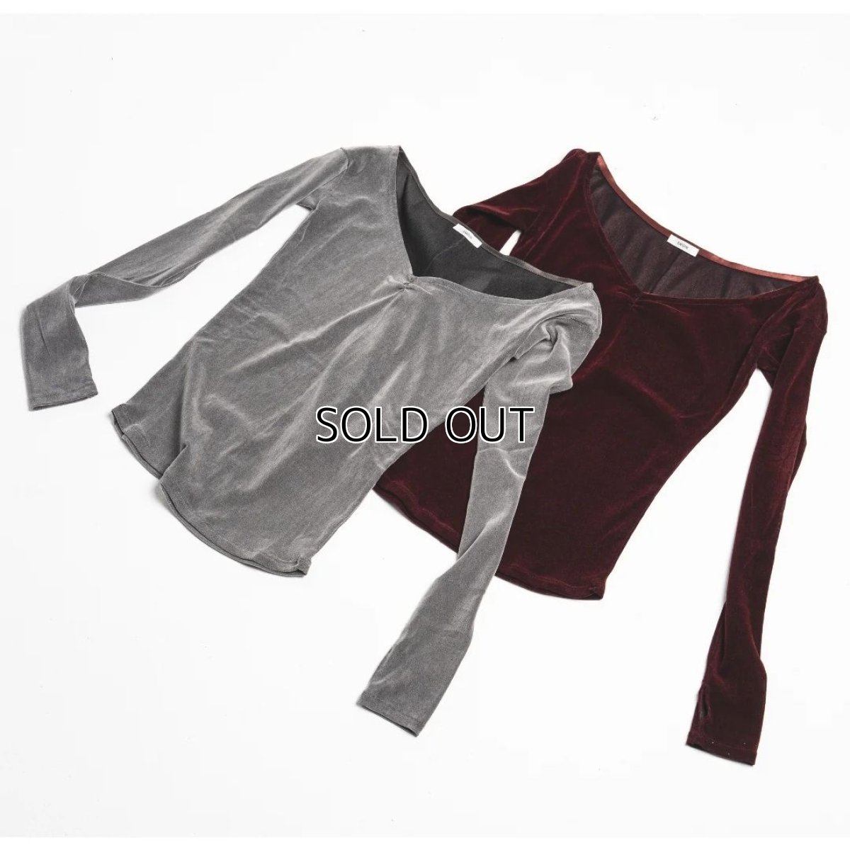 画像6: 【EMOIR】 Flock print open neck T (6)