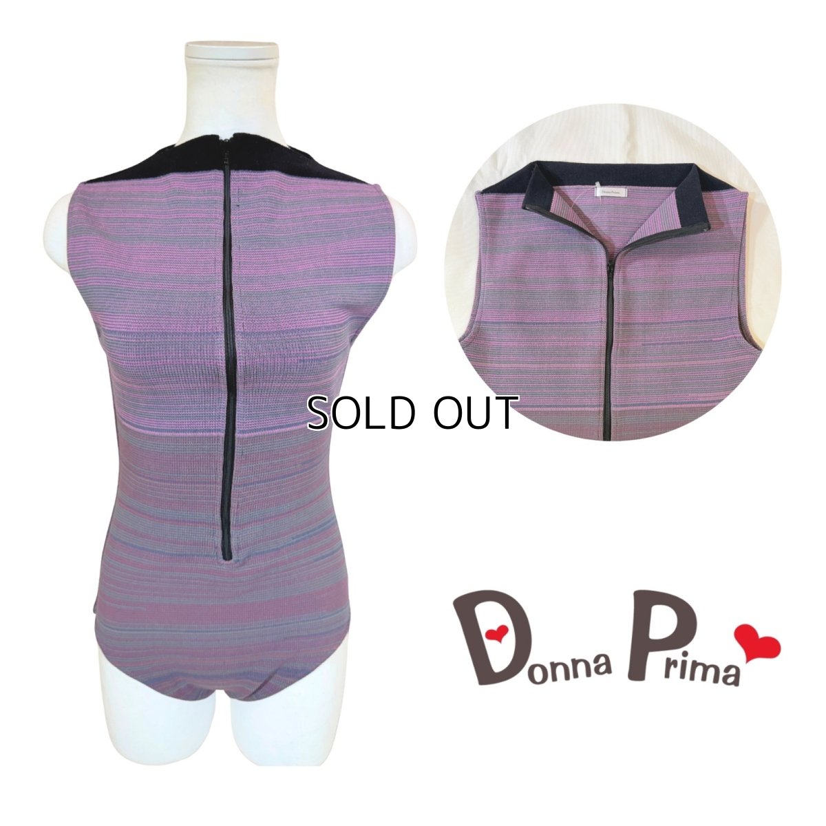 画像1: 【Donna Prima】 ニットレオタード Lサイズ (2) (1)