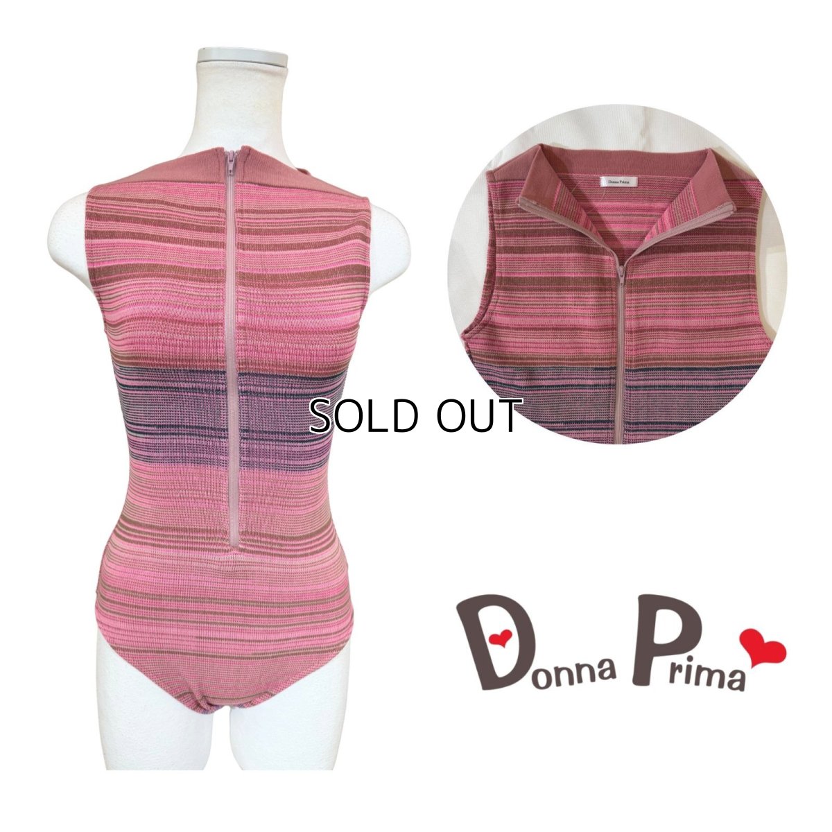 画像1: 【Donna Prima】 ニットレオタード Sサイズ (2) (1)