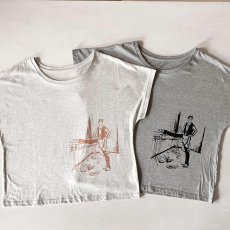 画像1: 【entrechat】  〈Warm up〉ドルマンTシャツ　シルクスクリーン (1)