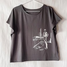 画像2: 【entrechat】  〈Warm up〉ドルマンTシャツ　シルクスクリーン (2)