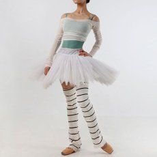 画像1: 【LEVDANCE】  stripe semi flared legwarmers (1)